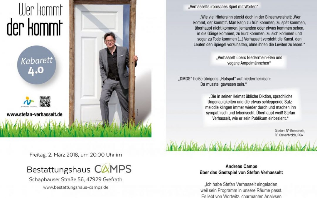 Kabarett im Bestattungshaus mit Stefan Verhasselt