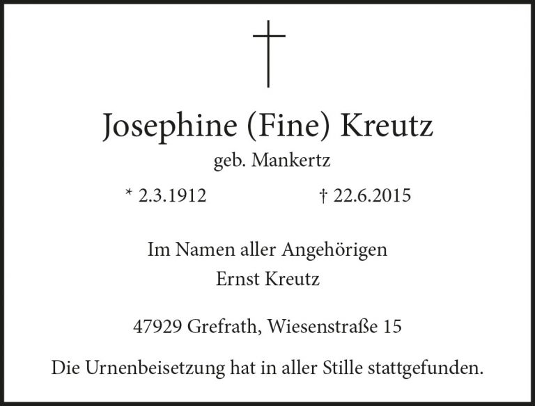 Josephine (Fine) Kreutz