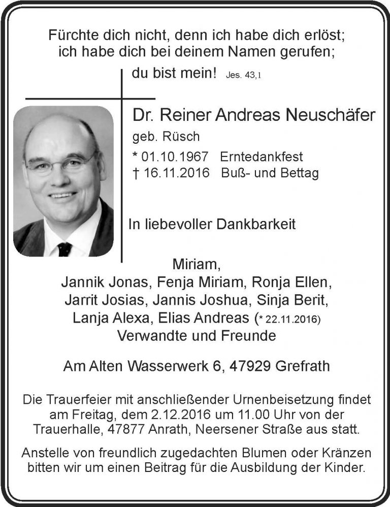 Dr. Reiner Andreas Neuschäfer