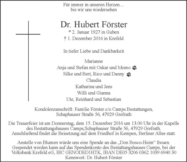 Dr. Hubert Förster
