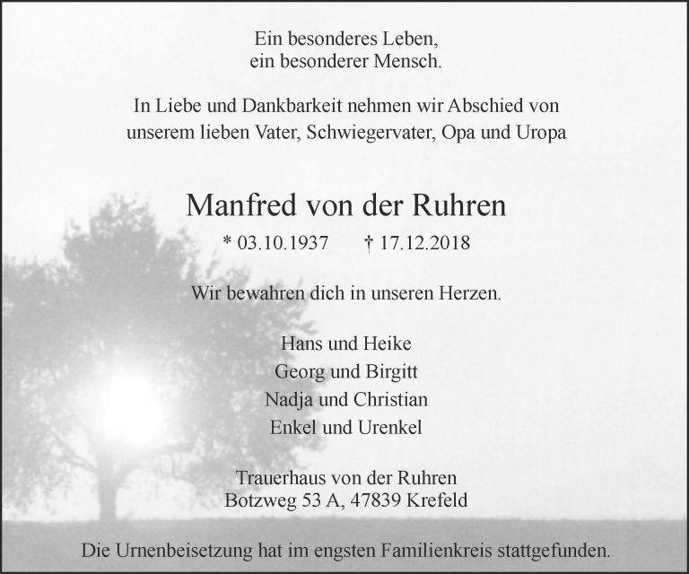 Manfred von der Ruhren