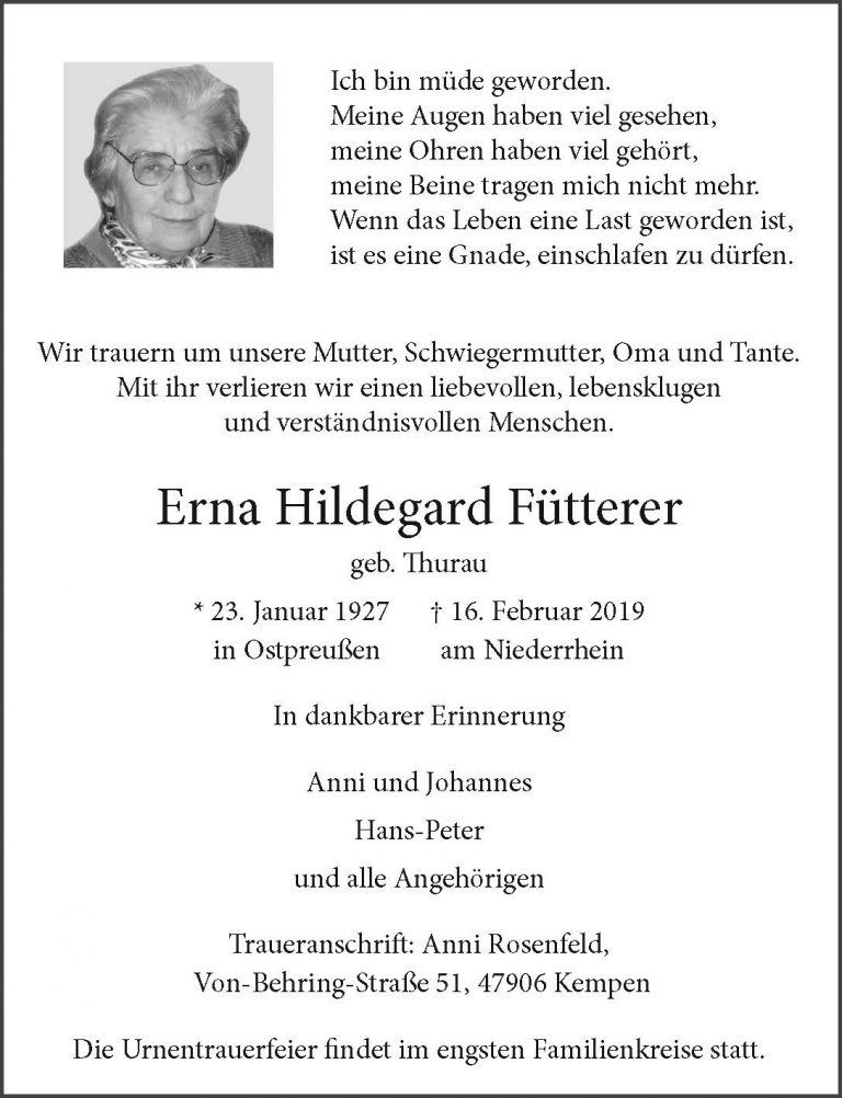 Erna Hildegard Fütterer