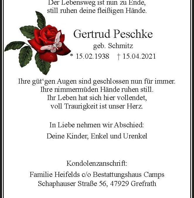 Gertrud Peschke Bestattungshaus Camps