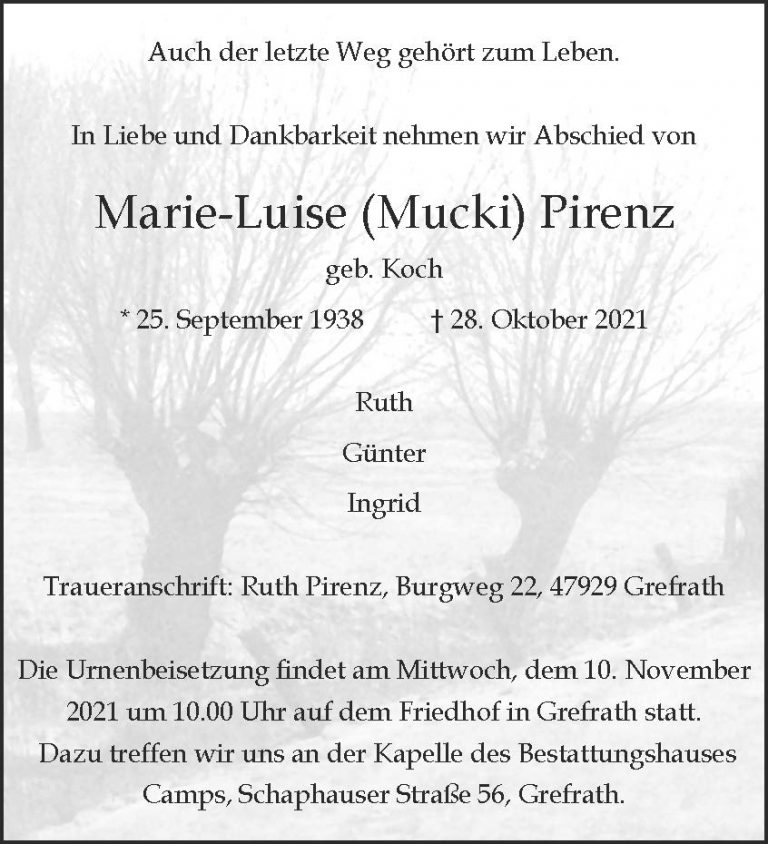 Marie-Luise (Mucki) Pirenz