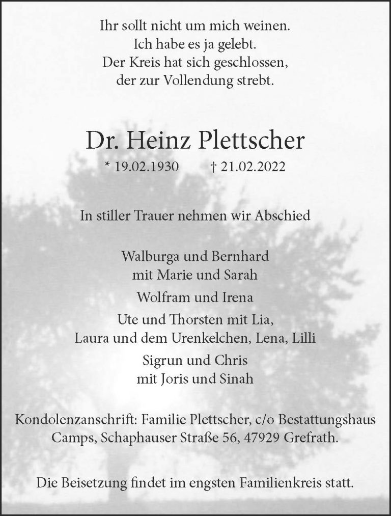 Dr. Heinz Plettscher