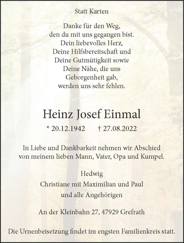 Heinz Josef Einmal