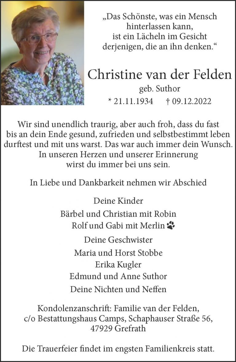 Christine van der Felden