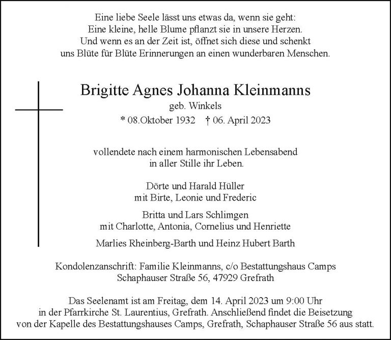 Brigitte Agnes Johanna Kleinmanns