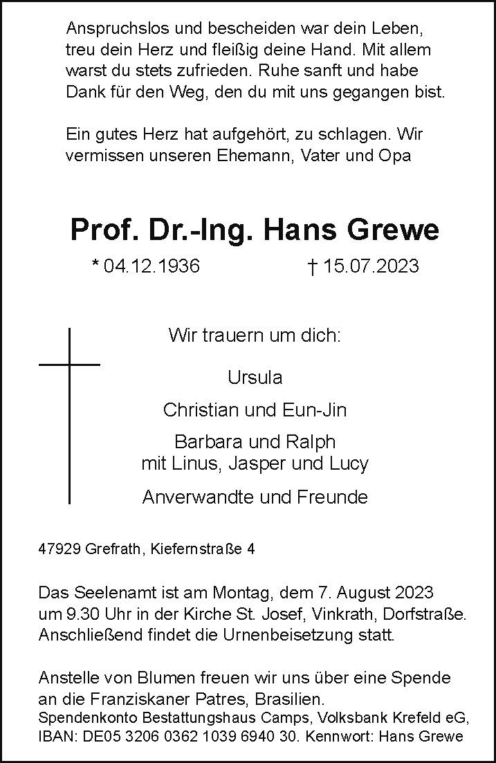 Prof. Dr.-Ing. Hans Grewe