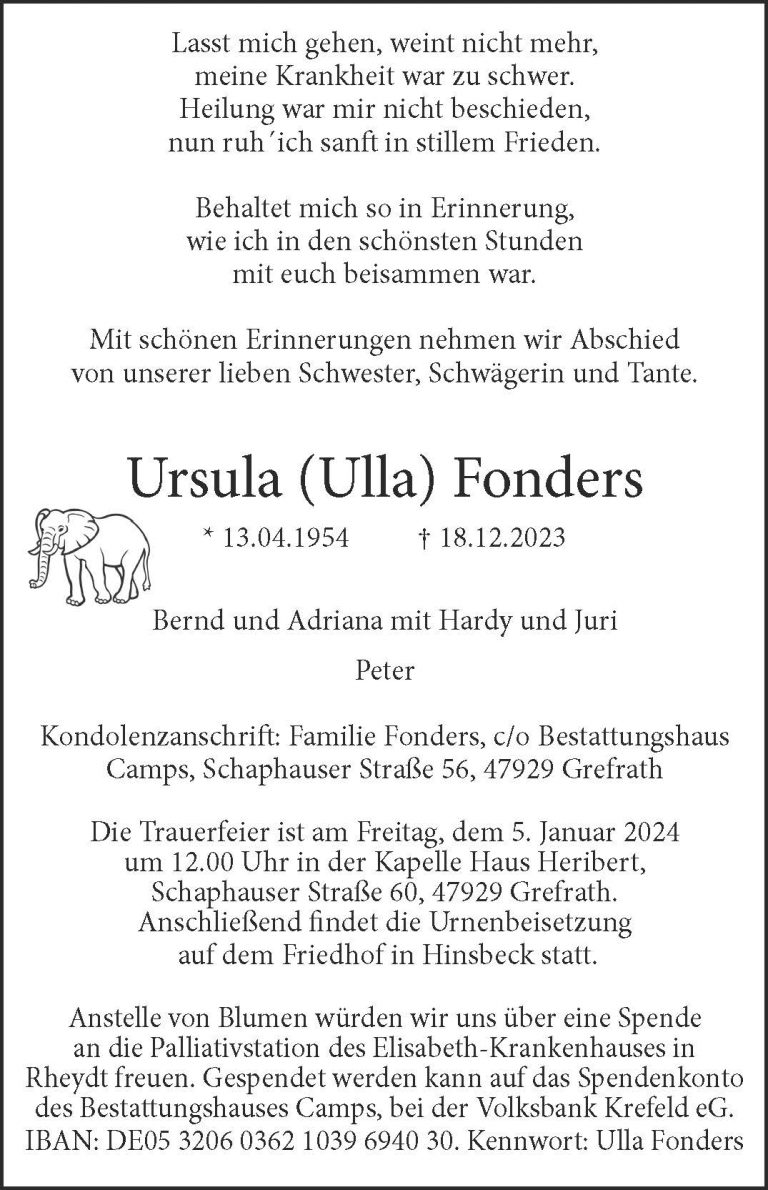 Ursula (Ulla) Fonders