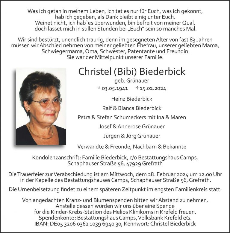 Christel (Bibi) Biederbick
