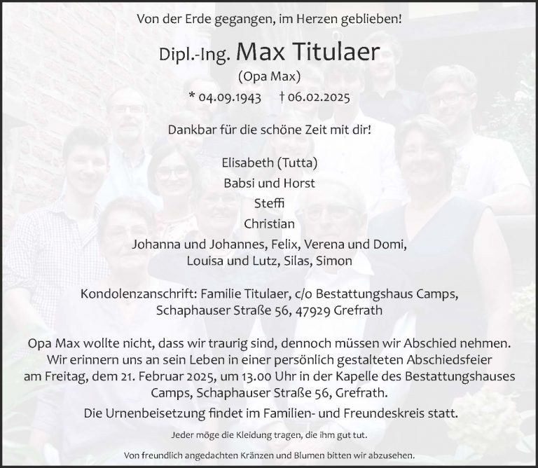 Dipl.-Ing. Max Titular