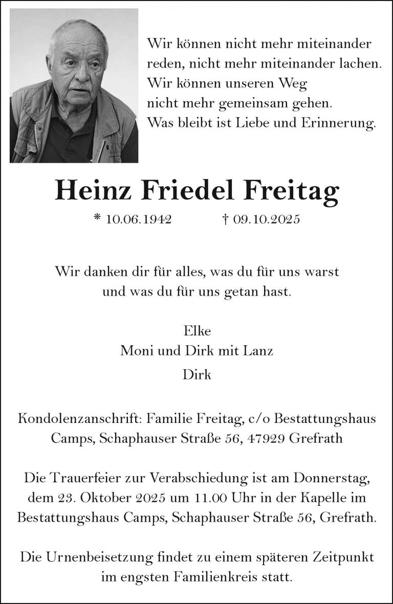 Heinz Friedel Freitag